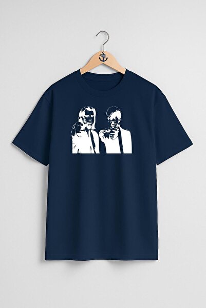 Bahriyeli Collection تي شيرت للجنسين بتصميم صدر كبير الحجم من Pulp Fiction Ju...
