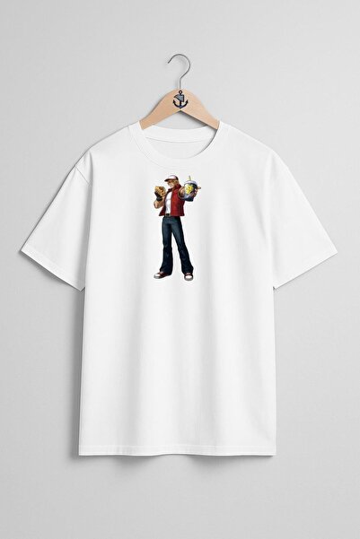 Bahriyeli Collection oversized Erry Bogard Kyo Kusanagi Unisex T-shirt με σχέ...