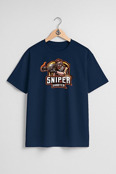 Bahriyeli Collection Oversize Sniper Shooter Chest Design Unisex T-Shirt