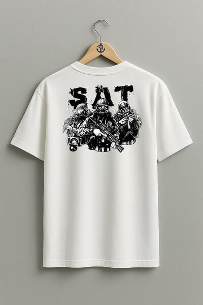 Bahriyeli Collection oversized Αποτελεσματικό μπλουζάκι Unisex με σχέδιο σατέ...