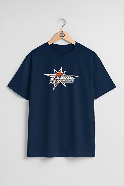 Bahriyeli Collection Oversize Cosmic Break Cyberstep Chest Design Unisex T-Shirt