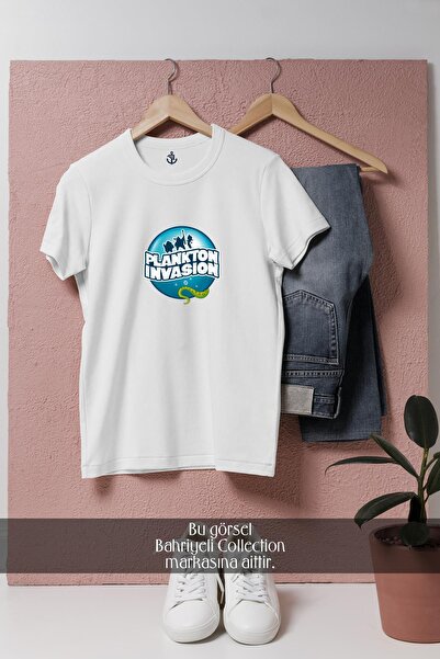 Bahriyeli Collection تي شيرت للجنسين بتصميم غزو الطحالب كبير الحجم
