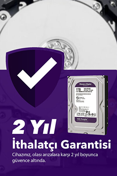 WESTERN DIGITAL Wd Purple 500 Gb 3.5" 7200 Rpm Sata3 Güvenlik Harddisk Hdd 7/24 Pc