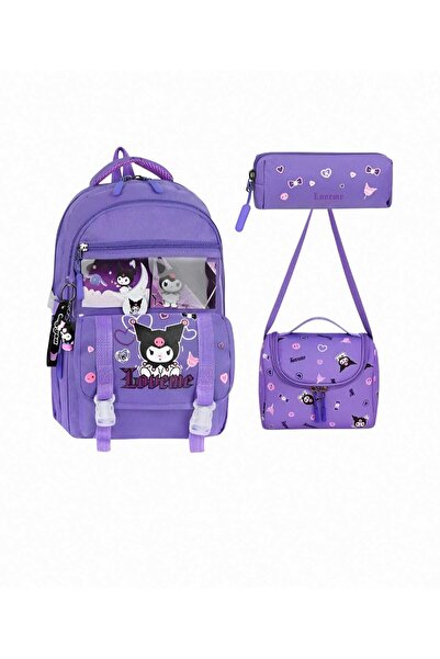 Kawai Ortopedik Aksesuarlı Kuromi Kız Çocuk Okul Sırt Çantası Termal Beslenme...