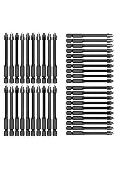 Choice 40PCS 40/10PCS 6mm Cross Hex Drill Bit Set Tile Porcelain Punch Holes ...