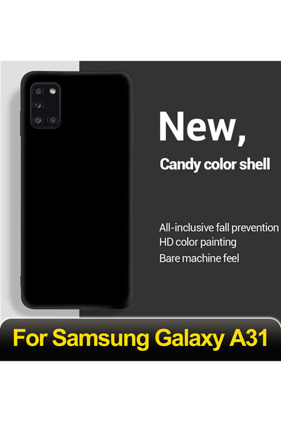 Choice جراب خلفي ناعم من السيليكون السائل لهاتف سامسونج جالاكسي A31 4G 5G أسود