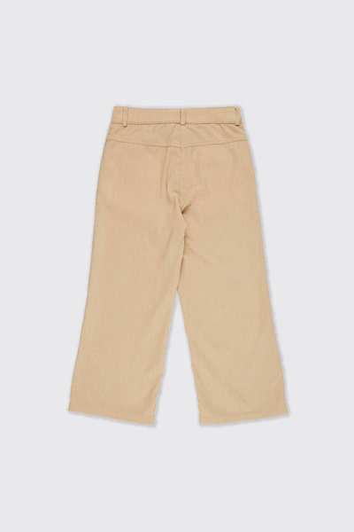 Panço Kız Çocuk Düğmeli Bej Pantolon