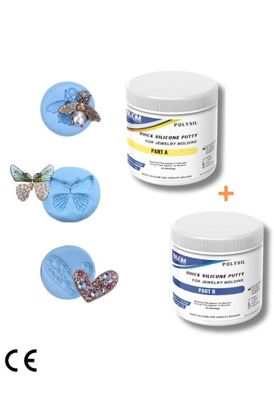 POLYSIL MÜCEVHERAT IÇIN HIZLI PUTTY SİLİKON- KALIPLI SILIKON - KALIP MACUNU - 2*250 GR