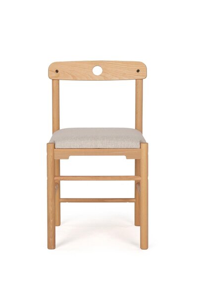 unboxdeco Alaçatı Masif Kayın Ahşap Modern Sandalye Bej