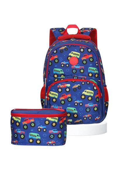Bliss Set de 2 cutii termice pentru prânz cu model de mașină cu licență pentru școala primară