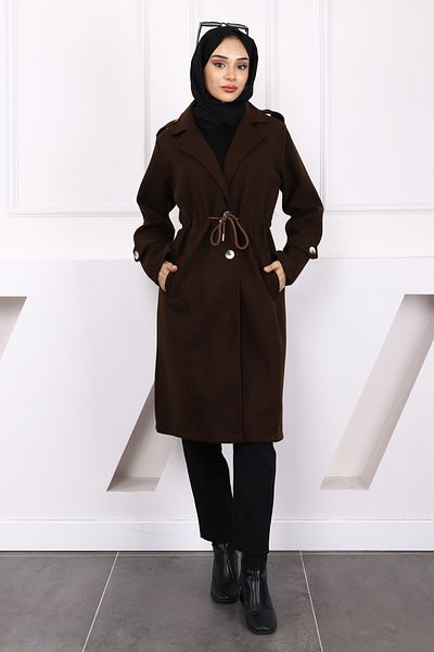 İmajButik Brown Waist Strap Cashew Coat