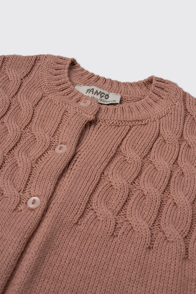 Panço Kız Bebek Gül Rengi Triko Hırka