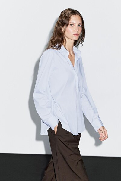 Massimo Dutti Çizgili streç gömlek