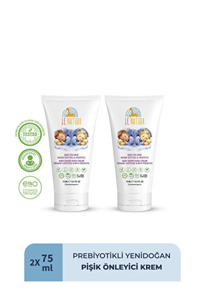 LE NATURA Prebiyotikli Pişik Kremi – 2x 75 ml , Cilt Bariyeri Güçlendirici, A...