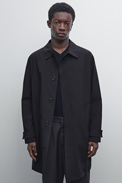 Massimo Dutti Gizli düğmeli hafif trençkot