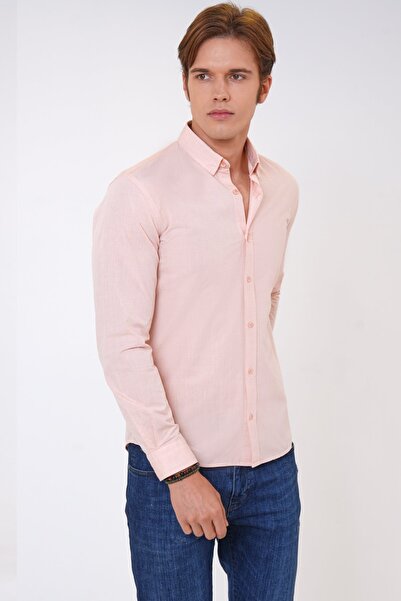 Back And Bond Pembe Slim Fit %100 Pamuk Gömlek