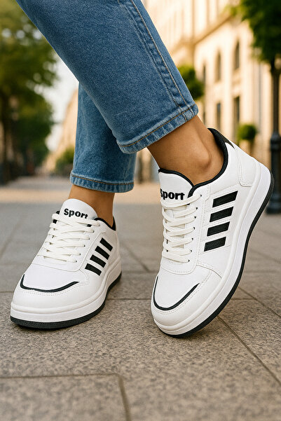 Nstil Casual Unisex Sneaker Sports Shoes Lace-Up Line Detail Comfortable Lightweight Lace-Up Serrated Sole St-331