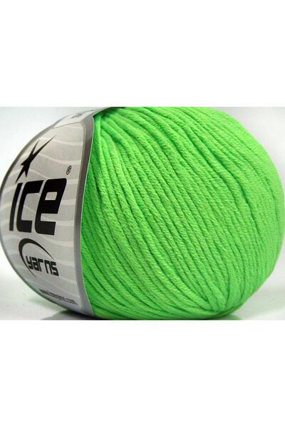Ice yarns 8x50 جرام. خيوط صيفية للأطفال من القطن والأكريليك باللون الأخضر الن...