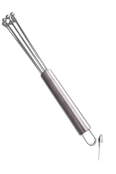 IVORY Profosyonel Top uçlu Ayarlanabilir Paslanmaz Uzun Çelik Çırpıcı (30 cm)