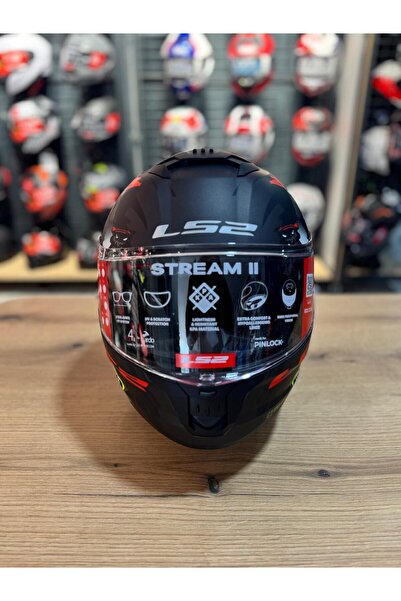 LS2 STREAM 2 ANGRY MONKEY MAT SİYAH-KIRMIZI KASK