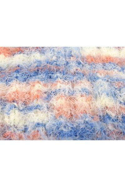 Ice yarns 8x50 جرام. صوف مارس، فيسكوز أزرق، أبيض، ناعم كالسمك، مزغب، شتوي، صو...