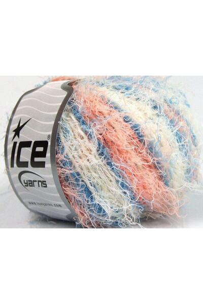 Ice yarns 8x50 جرام. خيوط مودينا فيسكوز، أزرق فيسكوز، أبيض، ناعم كالسمك، للحي...
