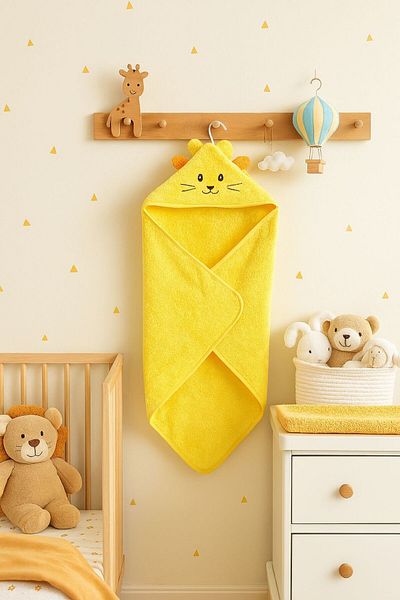 Miespiga 100% Cotton Cat Towel Swaddle Yellow (75X75 cm)