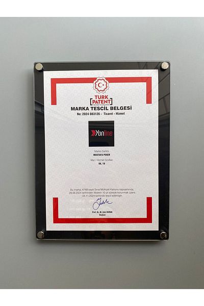 Yönline A4 Screw Wall Mounted Document Board |   Transparent Plexiglass Foil with Black Background