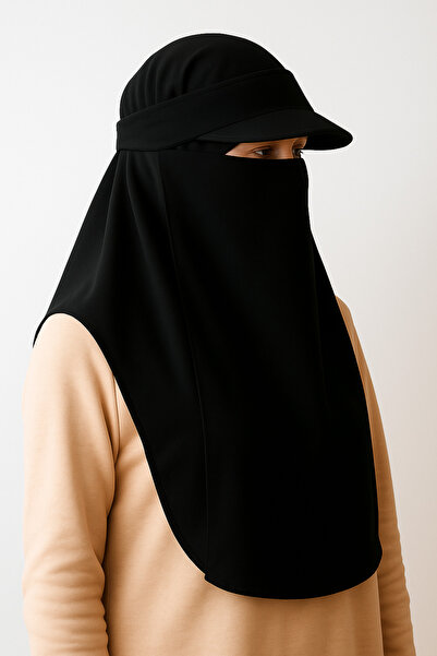 kadir gümüş mekke medine pazarı Tavaf peçesi hac ve umrede bayanlar için kullanışlı şapkalı 2 kat örtülü