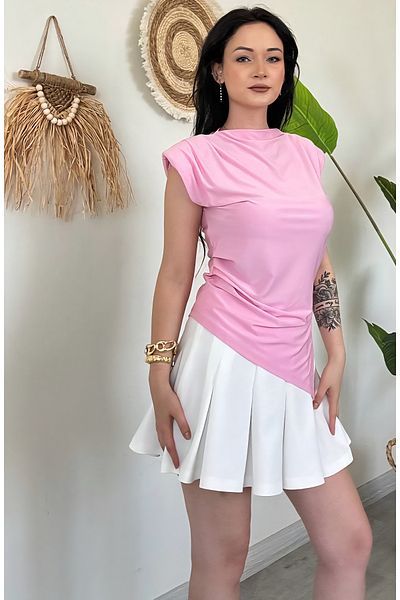 Şamdan Padded Asymmetrical Basic Blouse