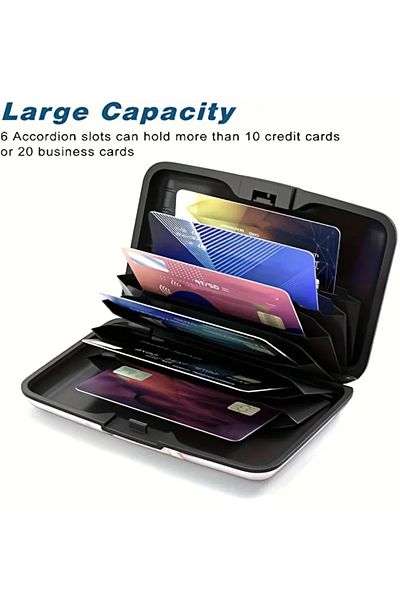ORGANICYOU Shenzhen Aluminum Alloy Card Holder Wallet, Simple Style, Color Block Design