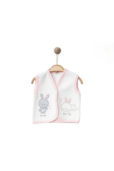 Babexi Sweet Family Quilted Vest Ecru