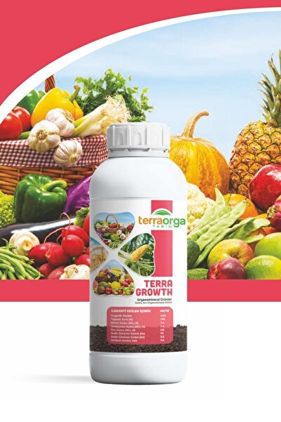 TerraOrga Terra Growth Azot Ve Amino Asit Içerikli Sıvı Organomineral Gübre 1 Lt Lom1-1