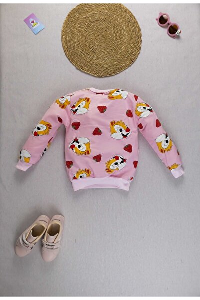 Yalçınoğlu Kids Κοριτσίστικο κοστούμι με χαριτωμένο χαρακτήρα κινουμένων σχεδίων I Παιδικό σετ αθλητικών παντελονιών Ροζ I Σετ χαρακτήρων σε ροζ χρώμα