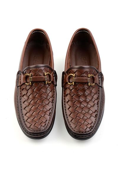 Bambi Brown Leather Men's Loafer Shoes E 01557255316