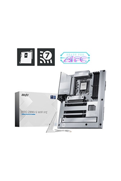 MSI PRO Z890-S WIFI PZ Intel LGA1851 Z890 DDR5 8800MHz(OC) ATX Gaming (Oyuncu) Anakart