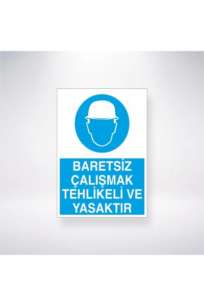 Reysa Tasarım It Is Dangerous and Forbidden to Work Without a Helmet 21X28 cm...