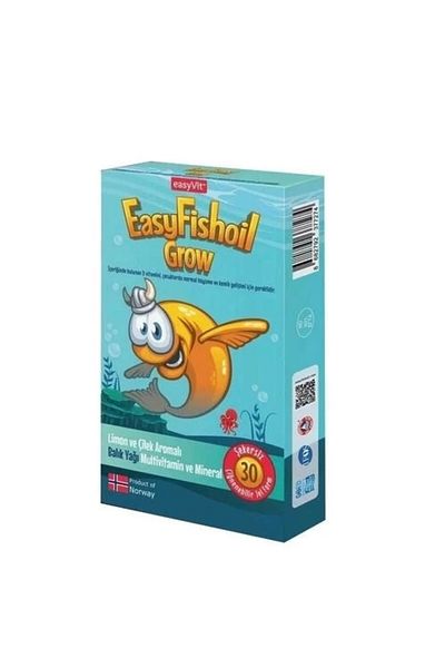 Easy Fishoil Easy Fish Oil Grow Lemon and Strawberry Flavored Fish Oil 30 Pieces Chewable Gel Form