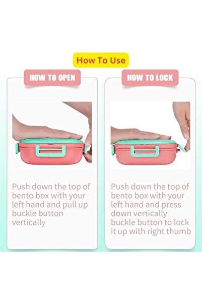 Twisoo Large Capacity Lunch Box with Stainless Steel Material, 3 Compartment Food Container for Home
