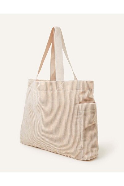 Accessorize Kordonlu Büyük Boy Krem Renk Omuz Çantası