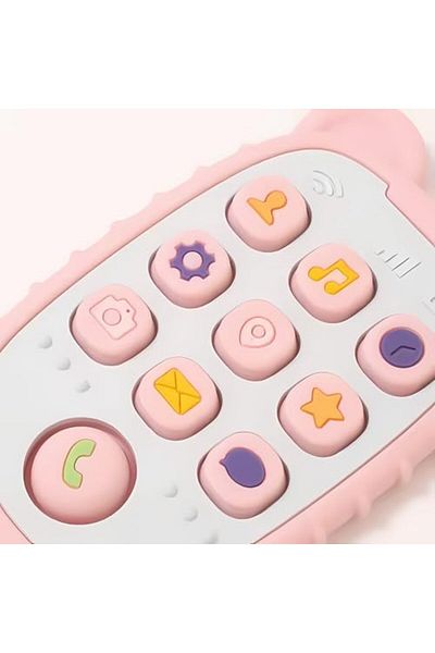 Twisoo Baby Teether Phone Toy – Soft Silicone Mobile Phone Shape Teething Toy for Infants – BPA-