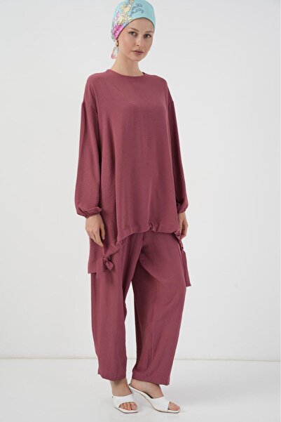 Bigdart 6682 Tunik Pantolon İkili Takım - Gül Kurusu