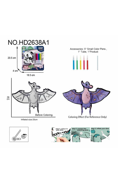 HAIZOL مجموعة بالونات رسم قابلة للنفخ على شكل ديناصور للأطفال، لعبة تيروصور م...