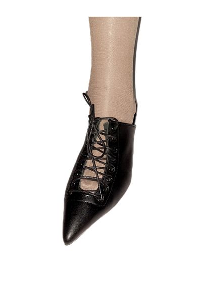 MaisonStanbul Genuine Leather Slippers with Rope Detail