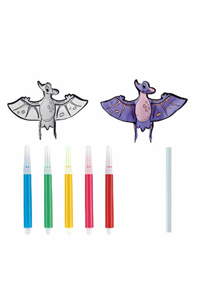 HAIZOL Dinosaur Shape Inflatable Drawing Balloon Kit for Kids DIY Hand Drawn Pterosaur Toy with Coloring Pe