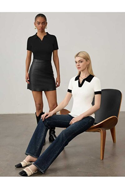 youknitwear you Tričko Penny Polo Neck Knitwear