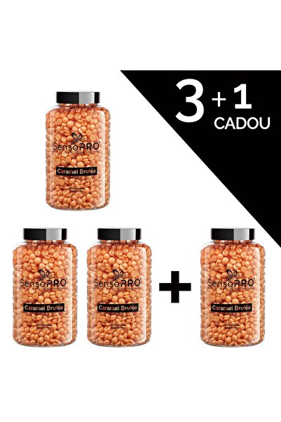 SensoPRO Milano Set 3+1 Ceară depilatoare elastică SensoPRO Milano Caramel Br...