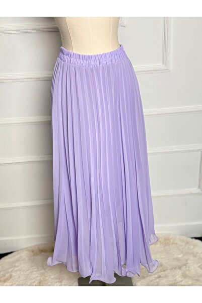 RACE FASHİON Flounced Skirt Elastic Waist Pleated Chiffon Skirt Rc4004
