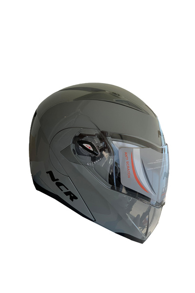 NCR 158 Açık Gri Çene Açılır Motor Kaskı