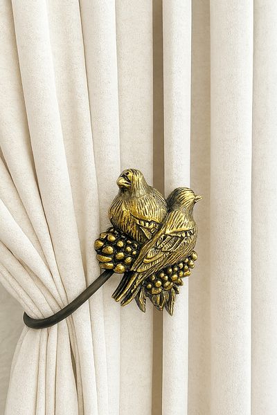 Helezoni Curtain Accessory Polyester Sleeve Curtain Holder Bird Model Premium Curtain Iron 1 Piece